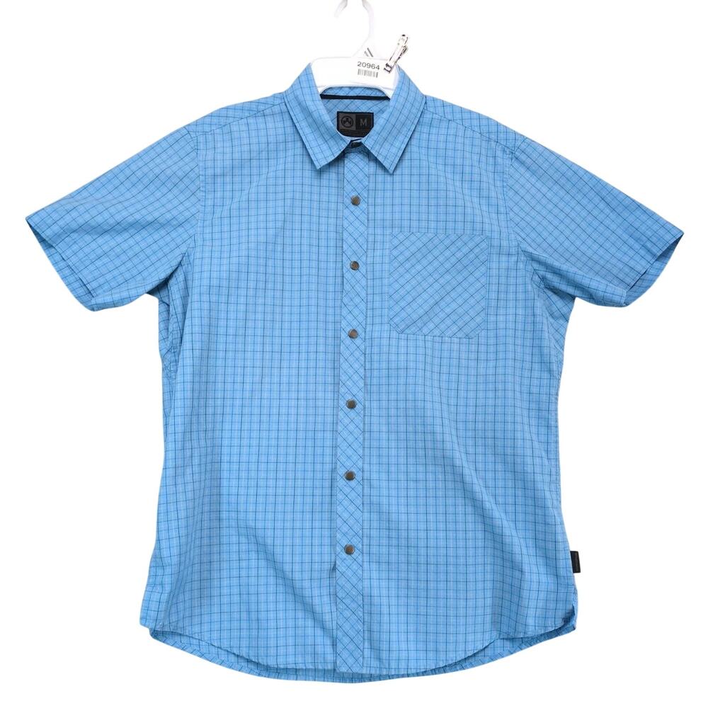 Magpul Industries Blue Plaid Snap Front Shirt Men's M Tactical Casual Short Slv